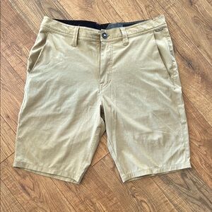 Volcom Tan Flat Front Shorts Classic Style